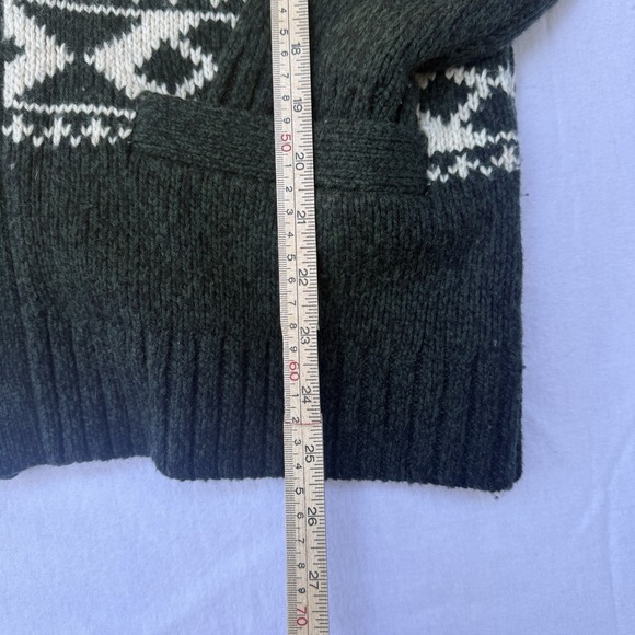 90s Y2K Abercrombie & Fitch Size Medium Wool Moose Fair Isle Cardigan Sweater - Picture 5 of 6